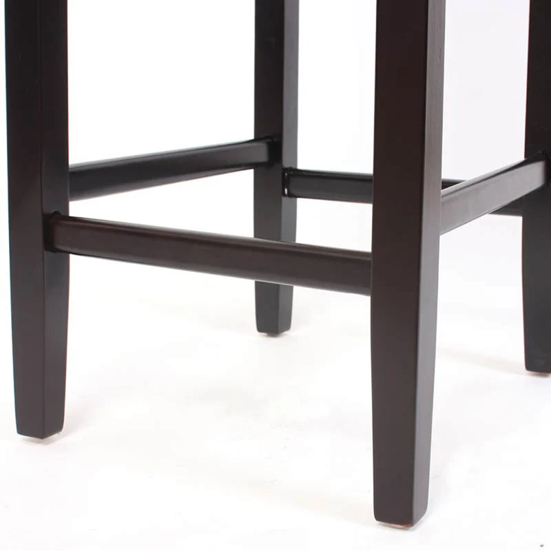 2x tabourets de bar chaise de comptoir en synthétique noir pieds en bois foncé 04_0000098