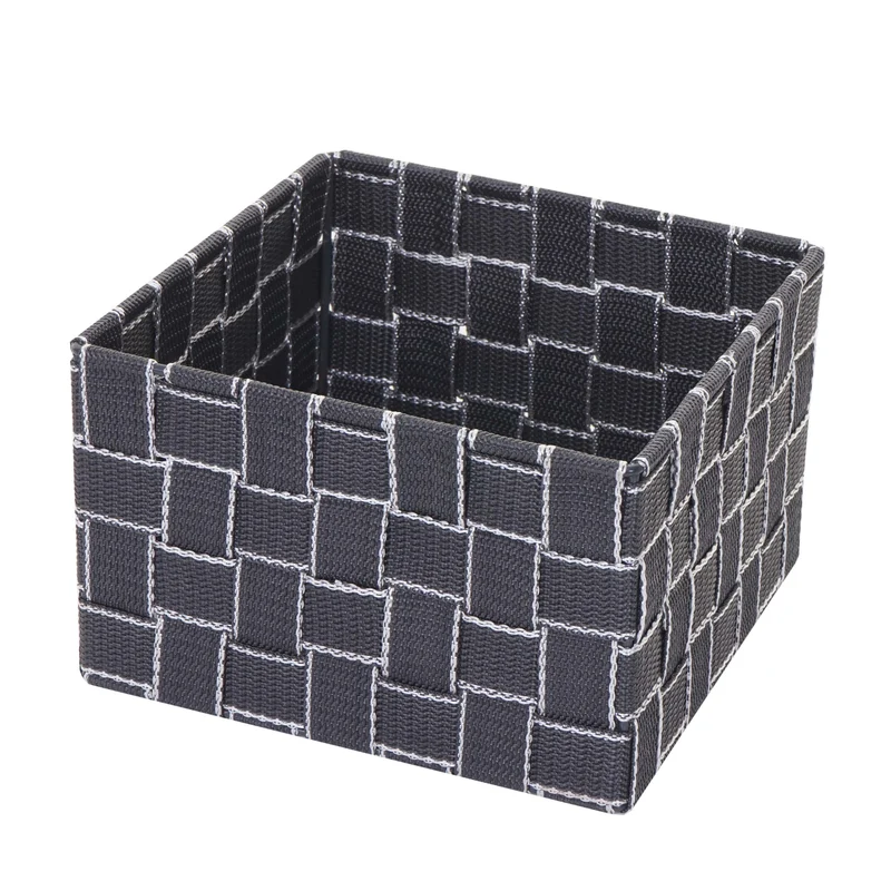 4x paniers de rangement salle de bain maquillage 12x19x19cm gris foncé 04_0000606