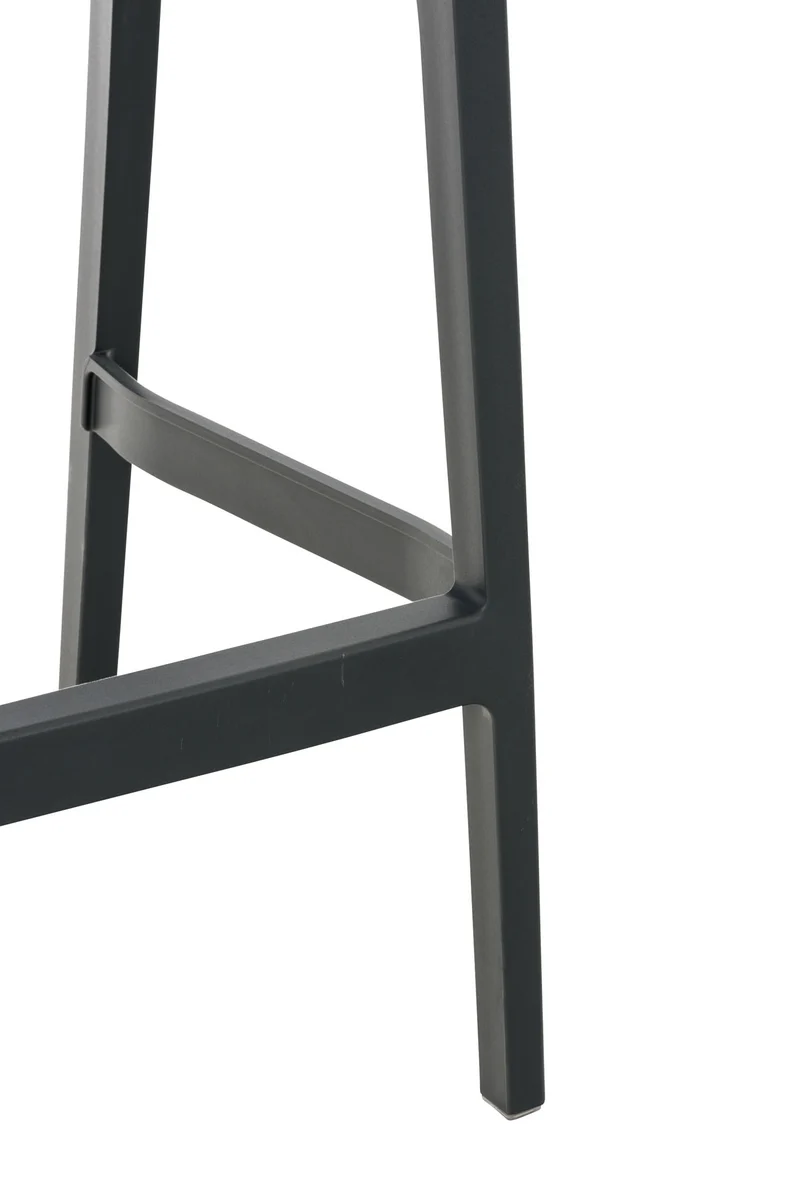 Tabouret de bar pour intérieur ou extérieur en plastique gris foncé empilable avec repose-pieds 10_MDJ10230
