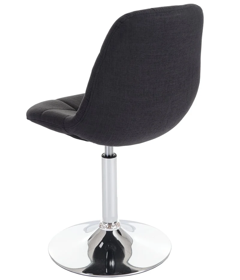 2x chaises de salle à manger en tissu gris foncé pied chromé pivotant CDS04426