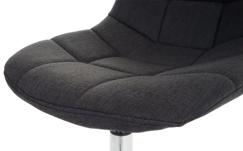 2x chaises de salle à manger en tissu gris foncé pied chromé pivotant CDS04426