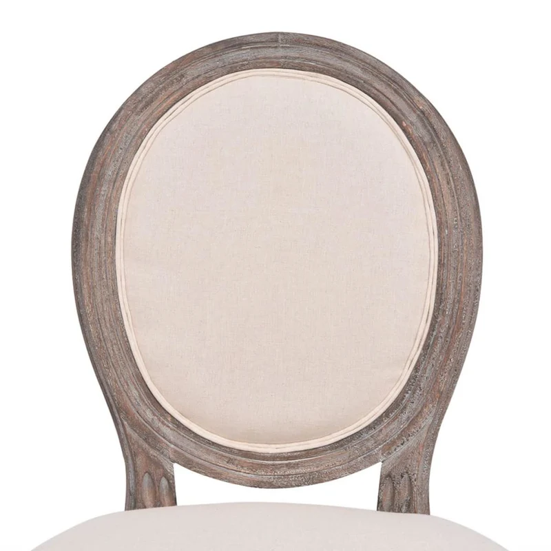 Lot de 2 chaises de salle à manger cuisine style classique en tissu crème CDS020434