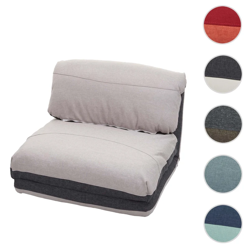 Matelas fauteuil-lit pliant fauteuil de relaxation dossier réglable tissu gris foncé/gris clair 04_0003097