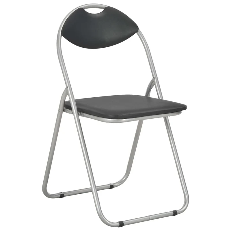 Lot de 2 chaises de salle à manger cuisine pliantes design classique synthétique noir CDS020950