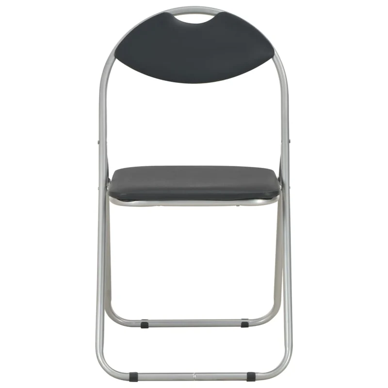 Lot de 2 chaises de salle à manger cuisine pliantes design classique synthétique noir CDS020950