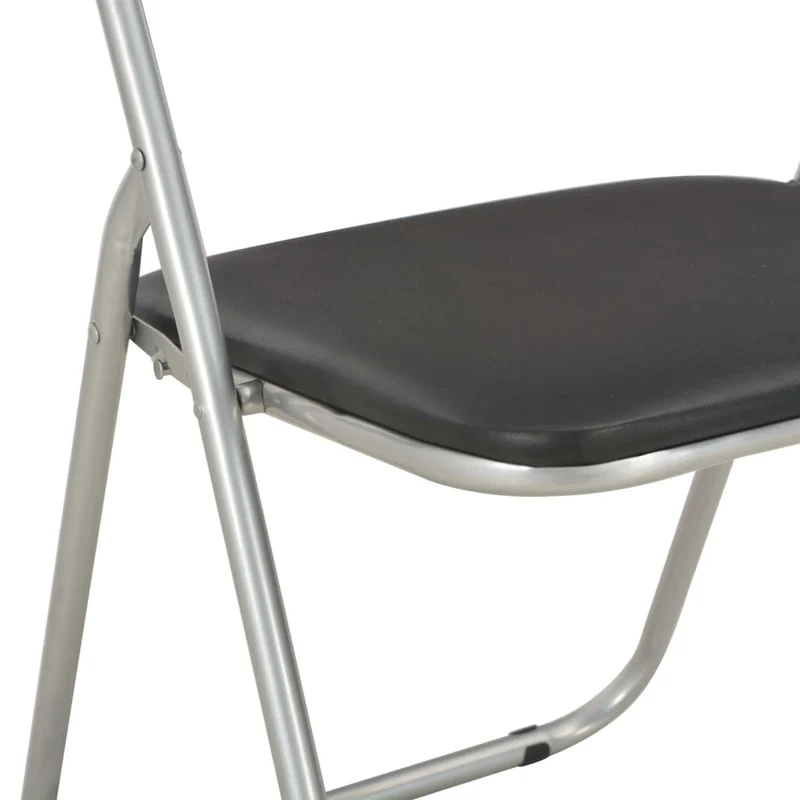 Lot de 2 chaises de salle à manger cuisine pliantes design classique synthétique noir CDS020950