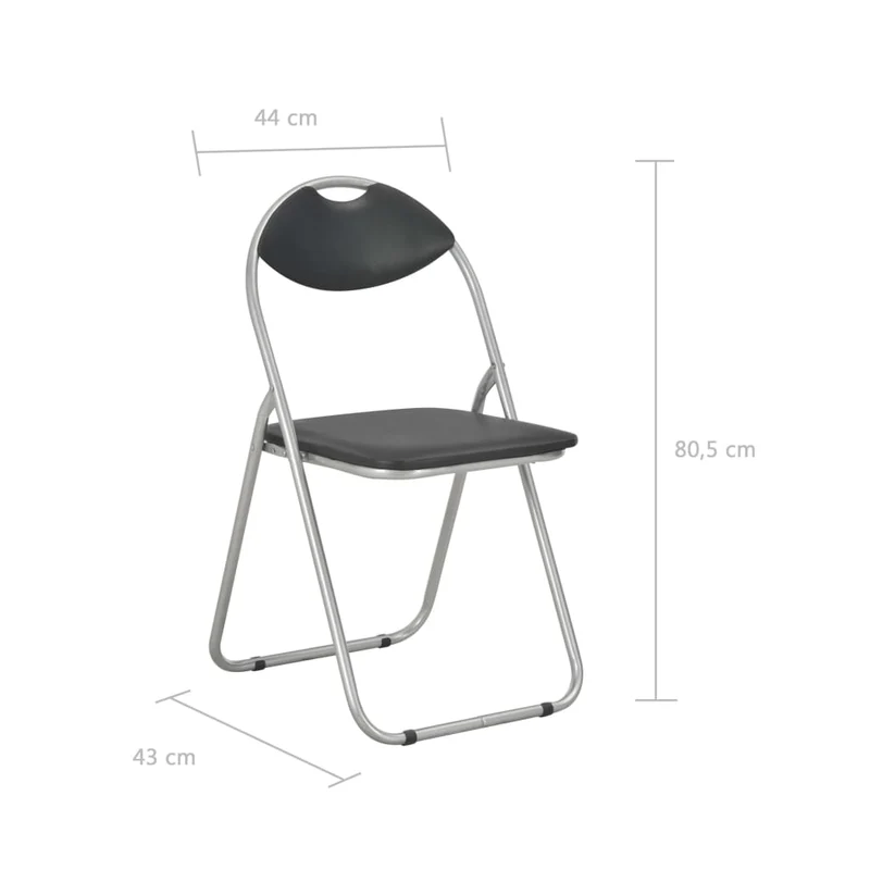 Lot de 2 chaises de salle à manger cuisine pliantes design classique synthétique noir CDS020950