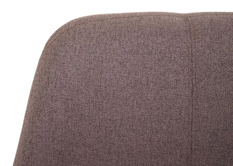 Chaise de salle à manger fauteuil de bureau en tissu marron en acier design pivotant rétro et moderne 04_0002275