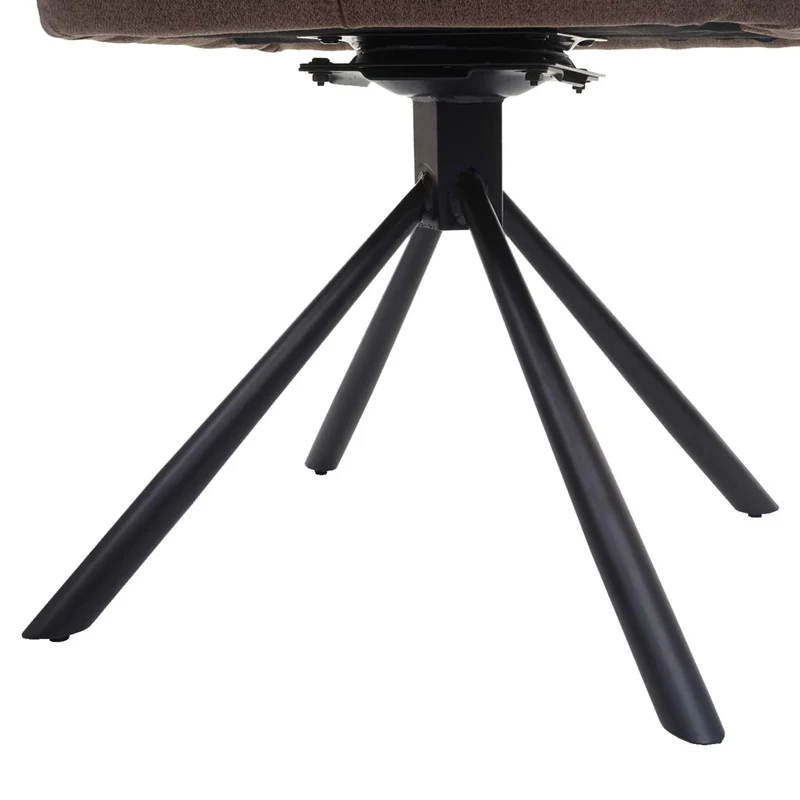 Chaise de salle à manger fauteuil de bureau en tissu marron en acier design pivotant rétro et moderne 04_0002275