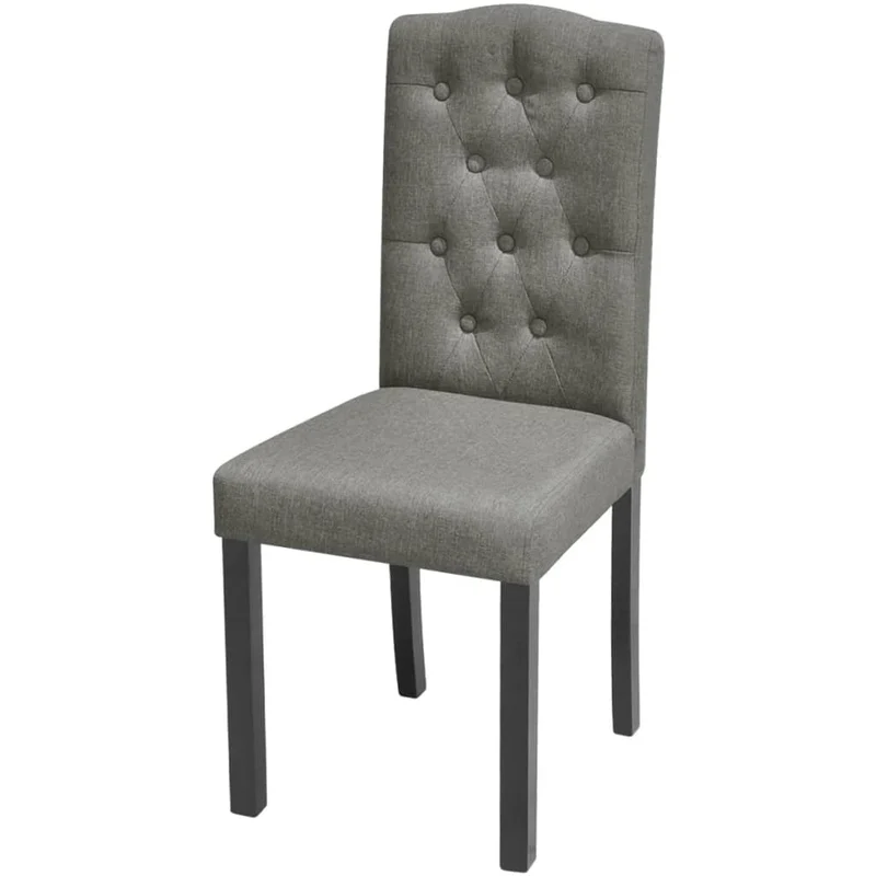 Lot de 4 chaises de salle à manger cuisine dossier capitonné pieds en bois gris tissu CDS021610
