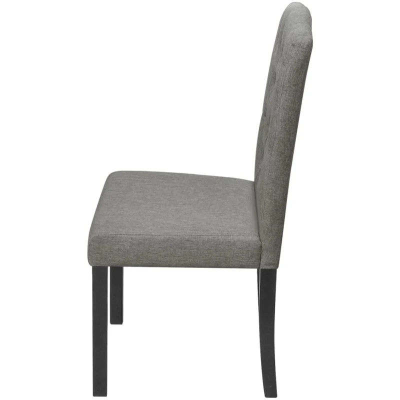 Lot de 4 chaises de salle à manger cuisine dossier capitonné pieds en bois gris tissu CDS021610