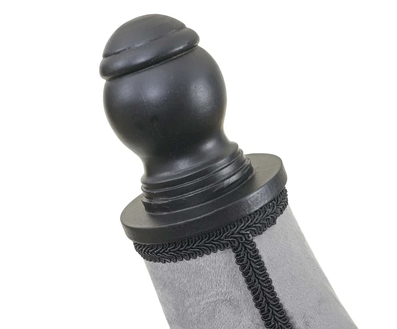 Buste de couture féminin sur pieds hauteur régable mannequin femme déco vitrine gris velours 04_0004289