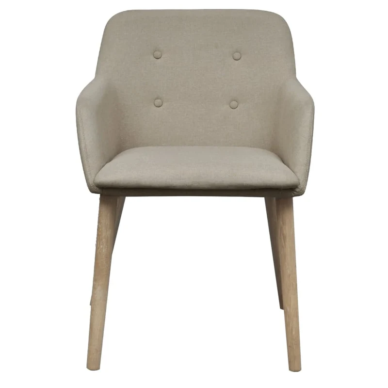 Lot de 4 chaises de salle à manger cuisine design moderne tissu beige et chêne massif CDS021224