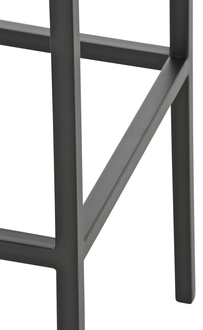 Tabouret de bar en synthétique marron pieds en métal noir design moderne 10_0000429