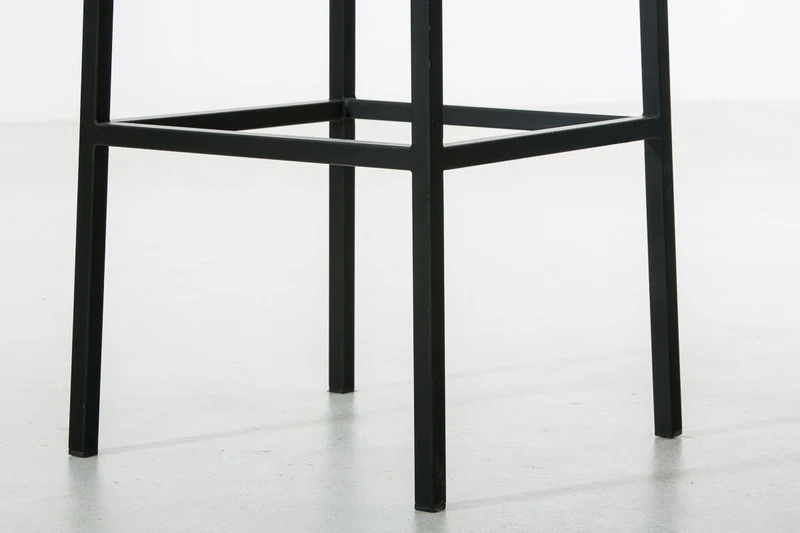 Tabouret de bar avec repose-pieds design moderne tissu gris foncé et métal noir mat 10_0000043