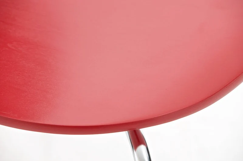 Chaise de salle à manger cuisine empilable design moderne bois rouge et métal 10_0000015