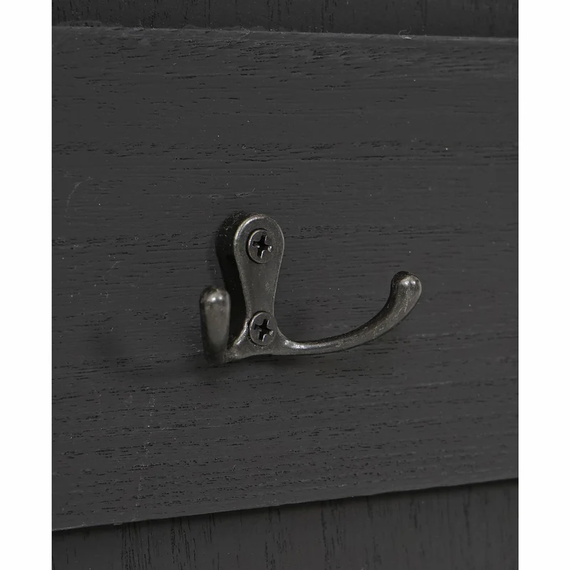 Porte manteau mural panneau d'armoire avec 6 crochets 91x60cm shabby gris foncé 04_0000971