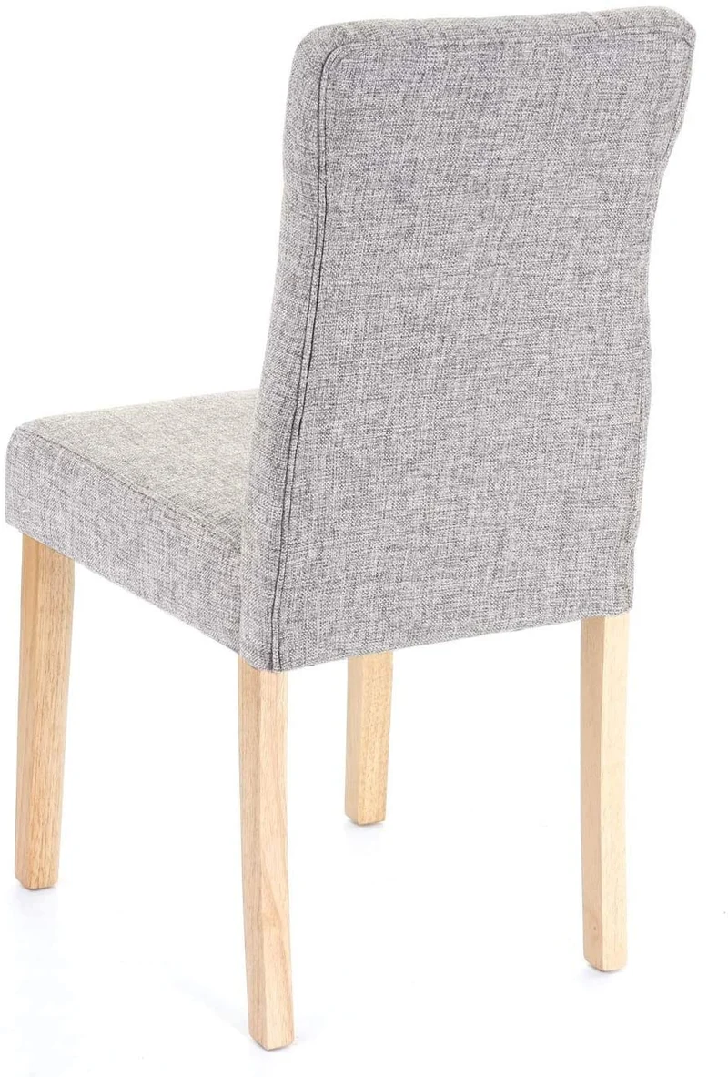 Lot de 4 chaises de salle à manger en tissu gris pieds en bois clair CDS04545
