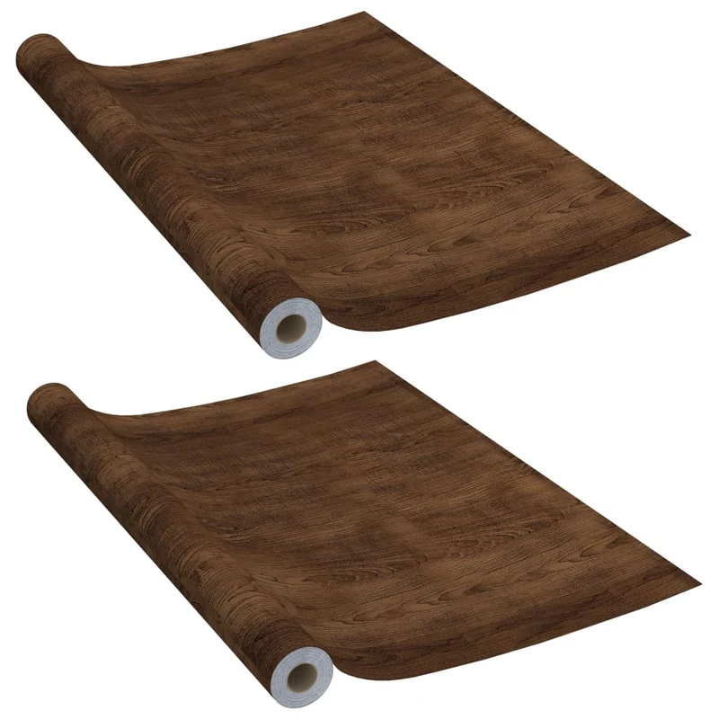 Lot de 2 films autoadhésifs pour portes Chêne foncé 210x90 cm PVC DEC022129