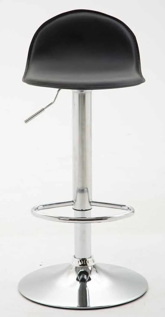 Lot de 2 tabourets de bar pied trompète métal hauteur réglable en synthétique noir 10_0001339