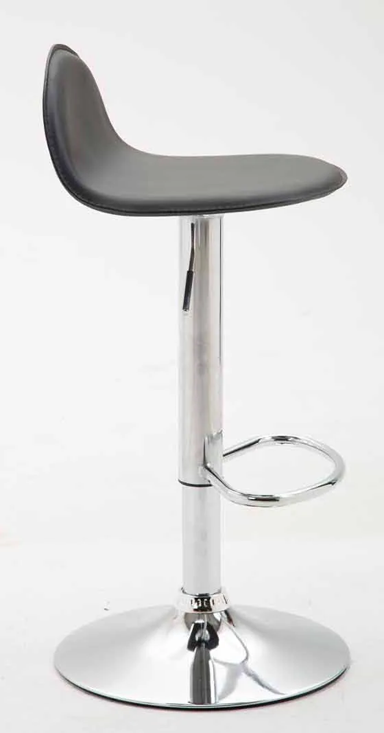 Lot de 2 tabourets de bar pied trompète métal hauteur réglable en synthétique noir 10_0001339