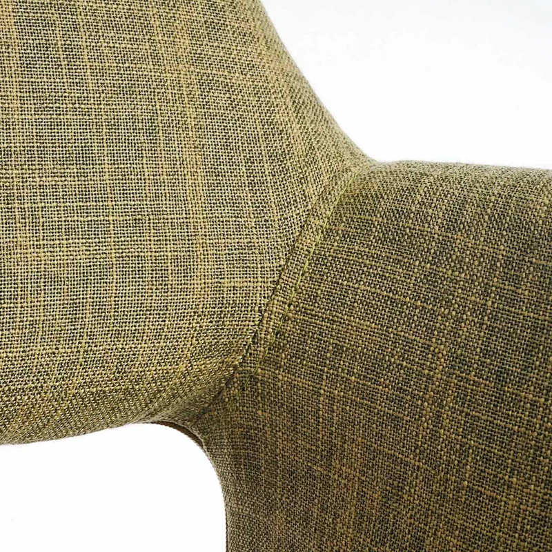 Chaise de salle à manger bureau visiteur sans roulette design rétro en tissu vert clair pied en métal 04_0002153