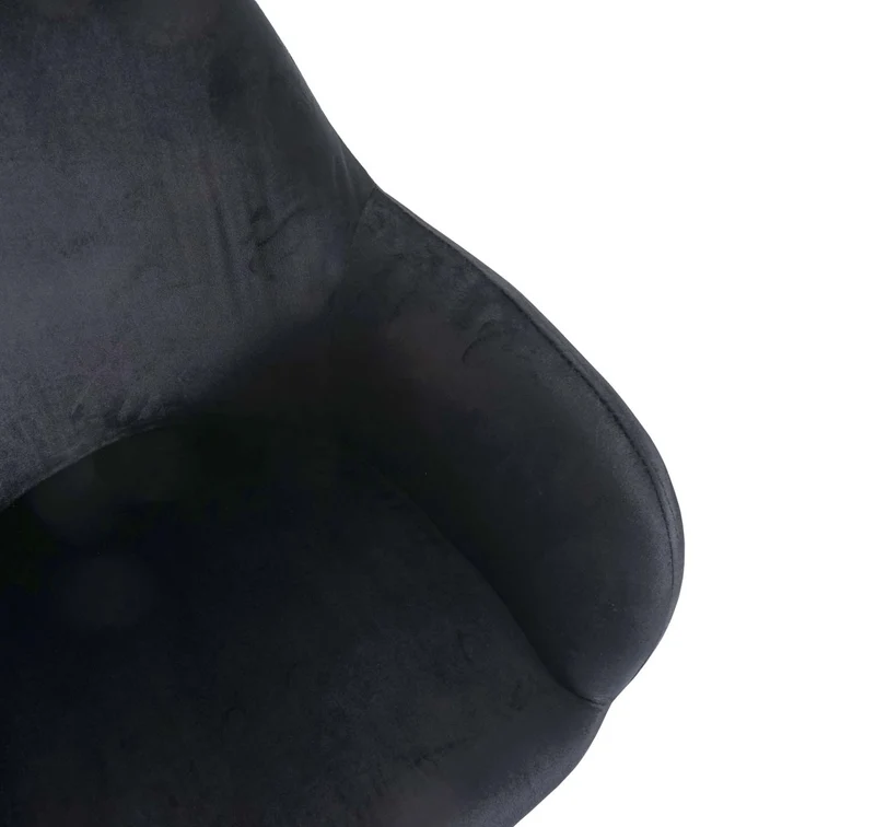 Lot de 2 chaises de salle à manger design rétro en tissu velours noir pieds métal dorés 04_0000380