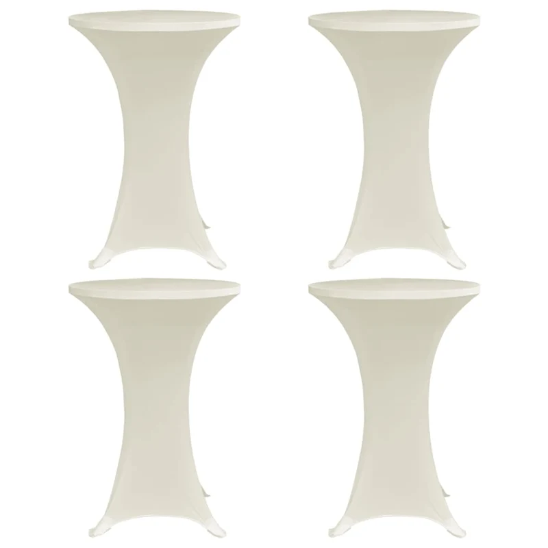 Housses élastiques de table Ø 60 cm Crème 4 pièces DEC022511