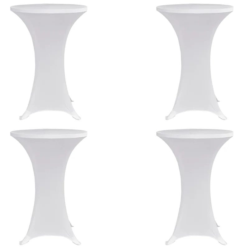 Housses élastiques de table Ø 60 cm Blanc 4 pièces DEC022505