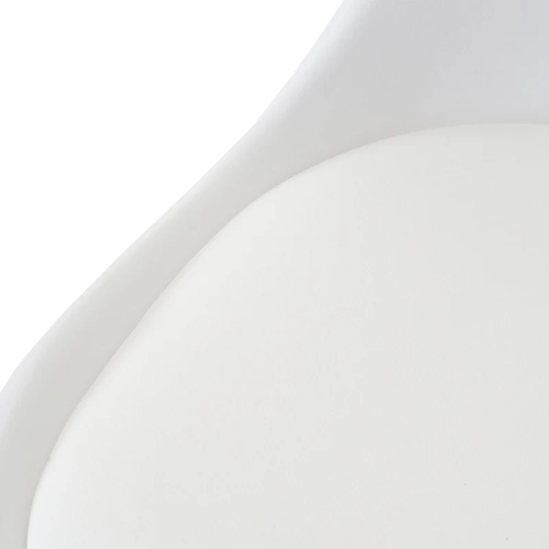 Chaise pivotante de cuisine salle à manger réglable en hauteur synthétique blanc pied chromé 04_0002037