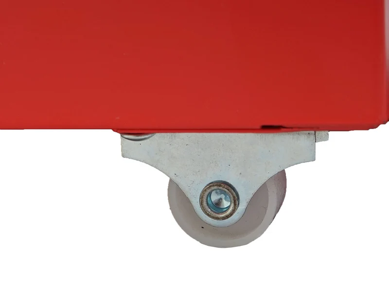 Caisson à tiroirs sur roulettes rangement bureau 8 tiroirs 110x28x41cm en acier rouge 04_0004356
