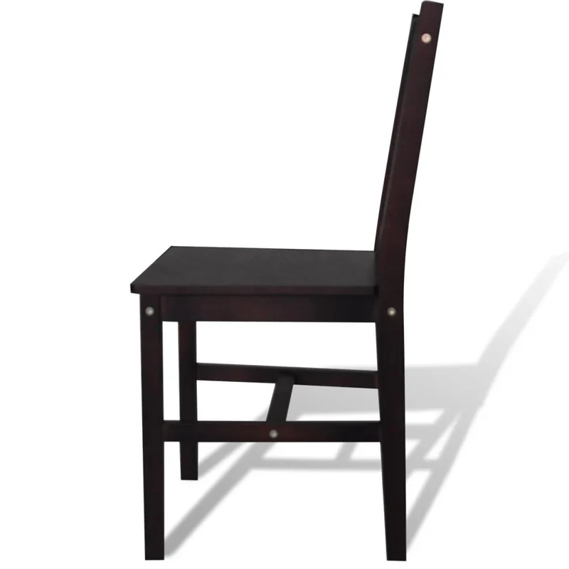 Lot de 6 chaises de salle à manger cuisine design classique pinède marron foncé CDS022570