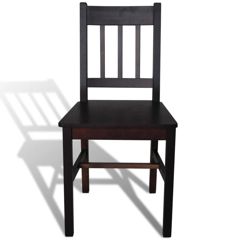 Lot de 6 chaises de salle à manger cuisine design classique pinède marron foncé CDS022570