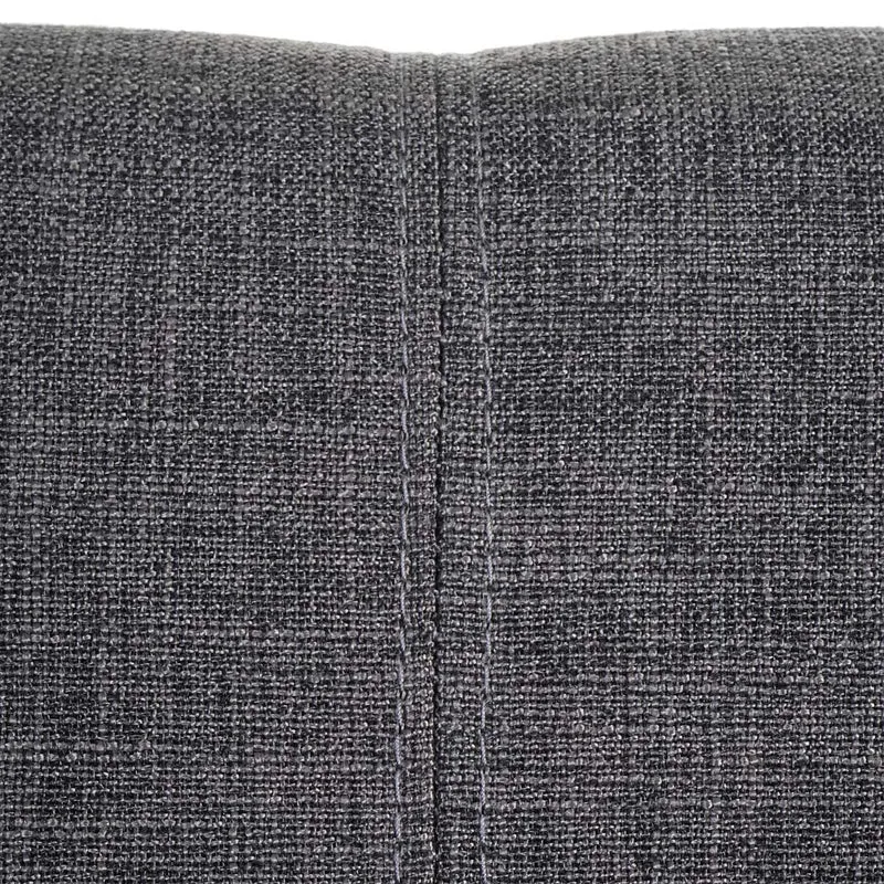 Chaise de salle à manger bureau visiteur sans roulette design rétro en tissu gris pied en bois clair 04_0002149
