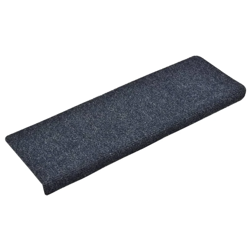 Tapis d'escalier 15 pièces Tissu aiguilleté 65x25 cm Bleu DEC023809