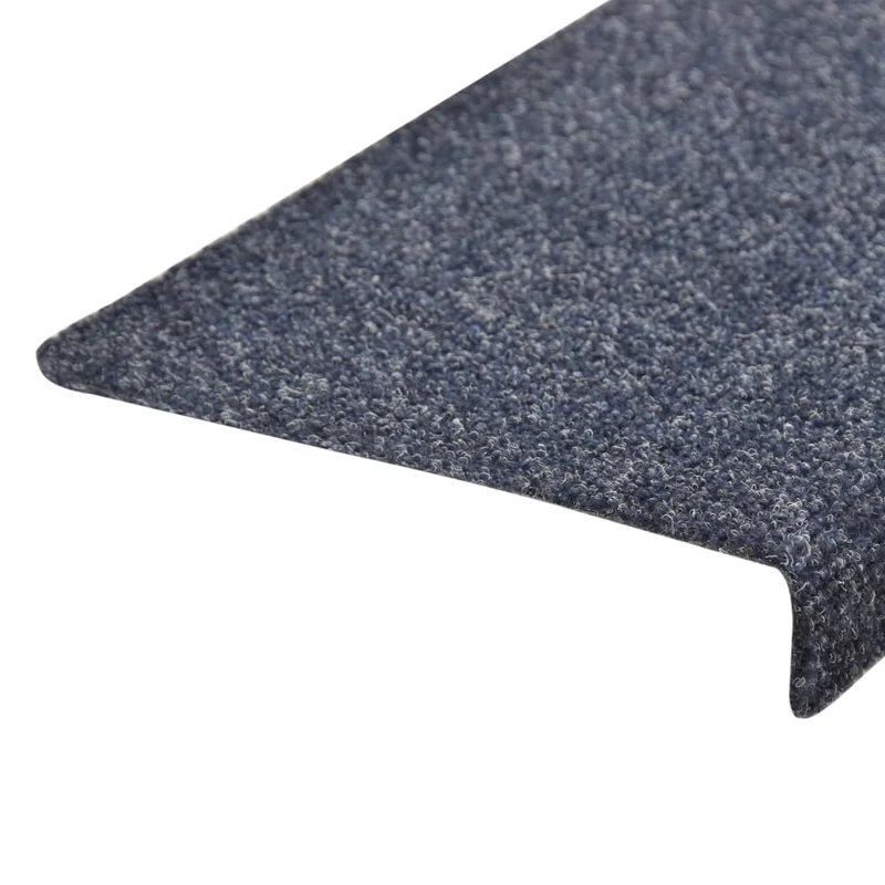 Tapis d'escalier 15 pièces Tissu aiguilleté 65x25 cm Bleu DEC023809