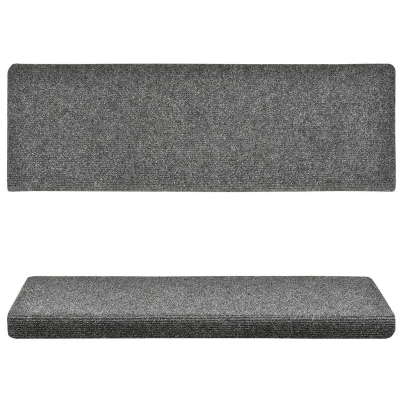 Tapis d'escalier 15 pièces Tissu aiguilleté 65x25 cm Gris clair DEC023807