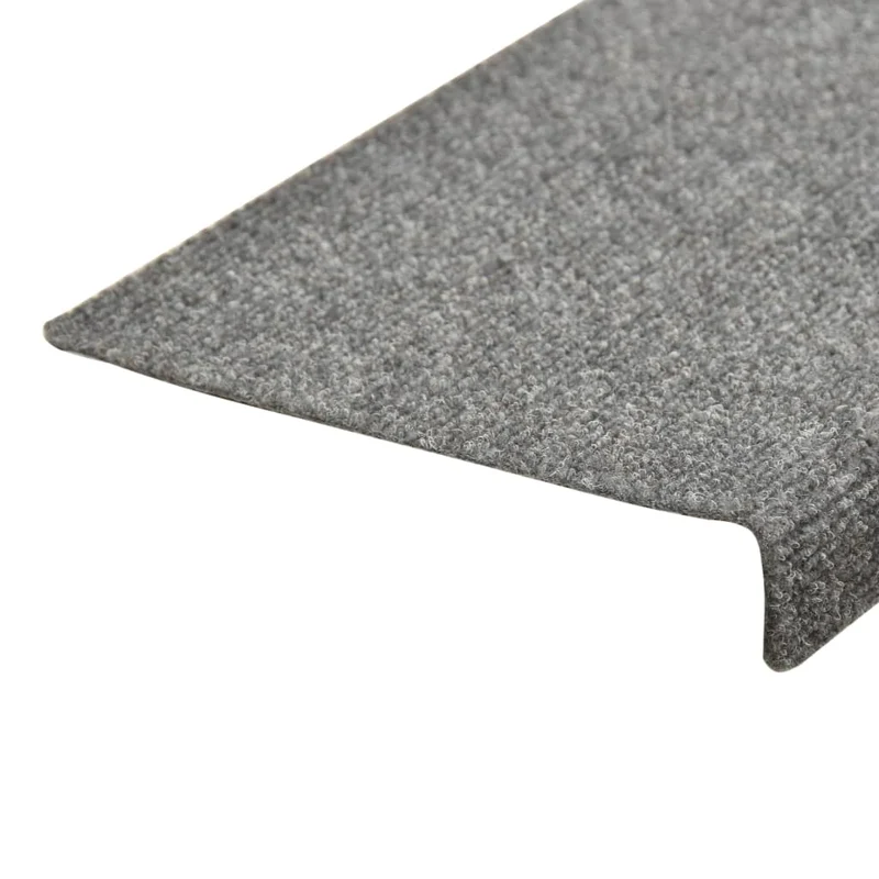 Tapis d'escalier 15 pièces Tissu aiguilleté 65x25 cm Gris clair DEC023807