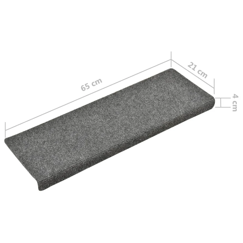 Tapis d'escalier 15 pièces Tissu aiguilleté 65x25 cm Gris clair DEC023807