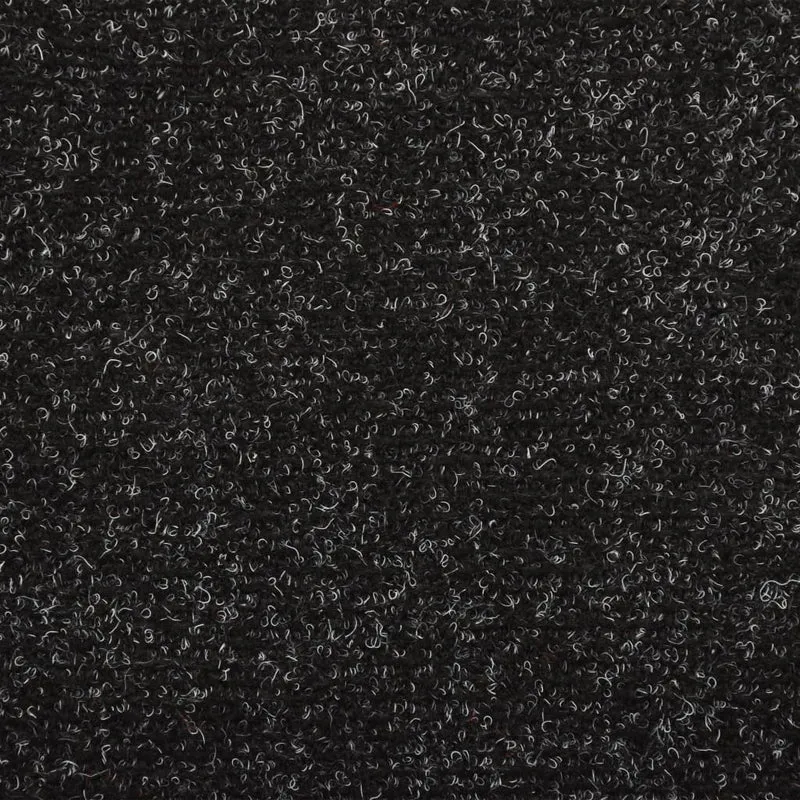 Tapis d'escalier 15 pièces Tissu aiguilleté 65x25 cm Noir DEC023806