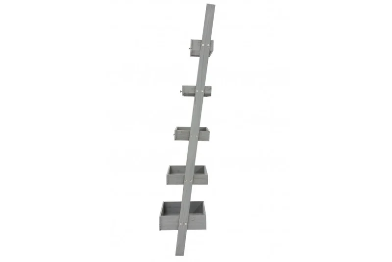 Echelle étagère plante jardinière vintage gris 169x43x32cm ETA04012