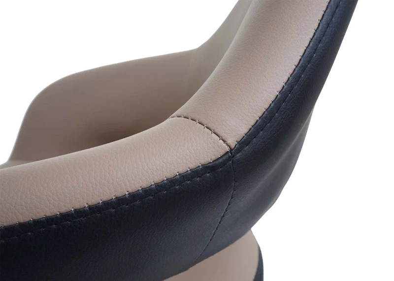 Lot de 2 tabourets de bar chaises de comptoir en synthétique taupe et noir 04_0000141
