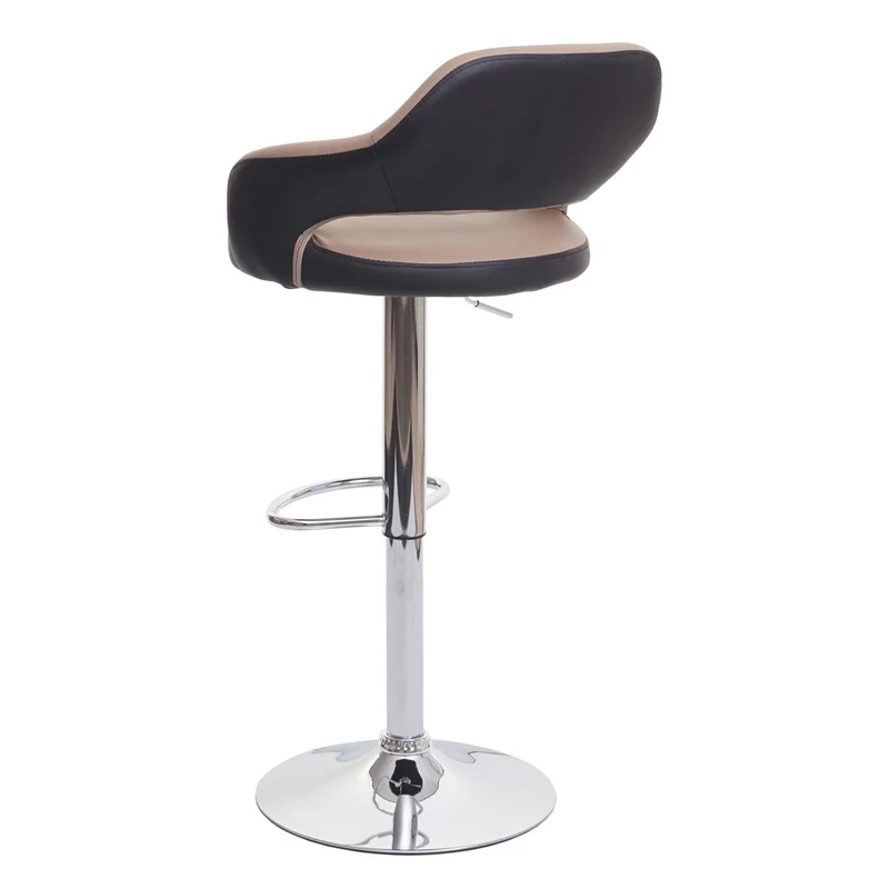 Lot de 2 tabourets de bar chaises de comptoir en synthétique taupe et noir 04_0000141