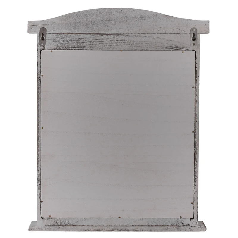 Miroir mural forme fenêtre avec volets 53x42x5cm en bois gris vieilli 04_0005486