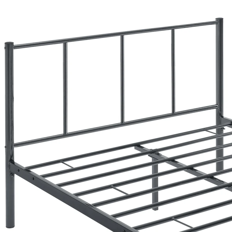 Lit pour adultes en métal avec lattes métalliques structure en acier gris 120 x 200 cm 03_0004918