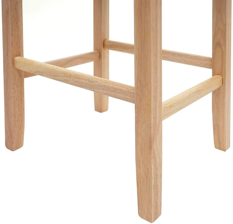 Lot de 2 tabourets de bar en synthétique gris mat pieds clairs avec repose pieds TDB04071