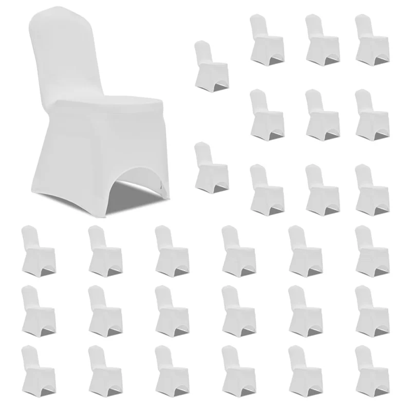 Housses élastiques de chaise Blanc 30 pièces DEC022532