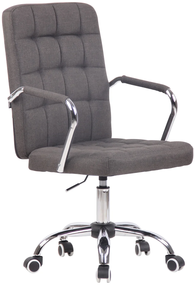 Chaise de bureau sur roulettes moderne et confortable en tissu gris foncé BUR10633
