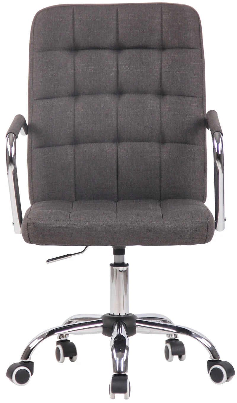 Chaise de bureau sur roulettes moderne et confortable en tissu gris foncé BUR10633