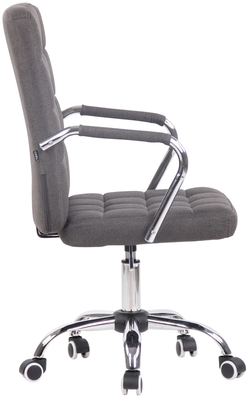 Chaise de bureau sur roulettes moderne et confortable en tissu gris foncé BUR10633